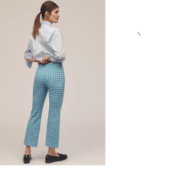Anthropologie The Cricket Club Margot Kick-Flare Cropped Pants by Maeve size S - Picture 2 of 4